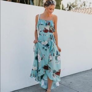 Vici Collection Floral Adjustable Wrap Maxi Dress